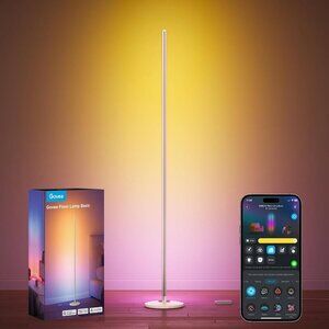 RGBIC Cream Floor Lamp Basic LED Corner Lamp Compatible with SmartThings Alexa